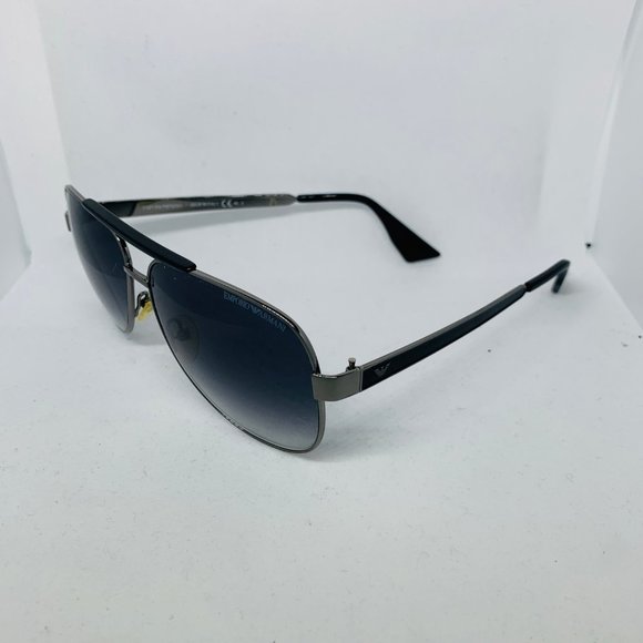 Emporio Armani Black-silver Aviator Sunglasses main image 4
